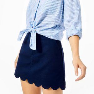 NWT Lilly Pulitzer Colette Scallop Skort True Navy